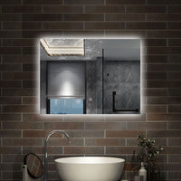 90 x 70 cm,AICA Specchio da Bagno LED con Luce, memoria, antiappannamento,CRI>90,autospegnimento,interruttore touch