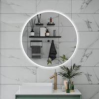 AICA Specchio da bagno 100 x 100 cm, antiappannamento, dimmerabile, interruttore touch, Funzione Memoria