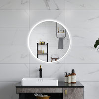 AICA Specchio da bagno 60 x 60 cm, antiappannamento, dimmerabile, interruttore touch, Funzione Memoria