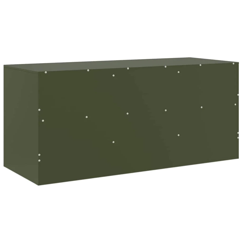 Mobile TV multimediale scaffale TV mobile TV sala da pranzo soggiorno camera da letto verde oliva 99 x 39 x 44 cm acciaio verde 02_0028273