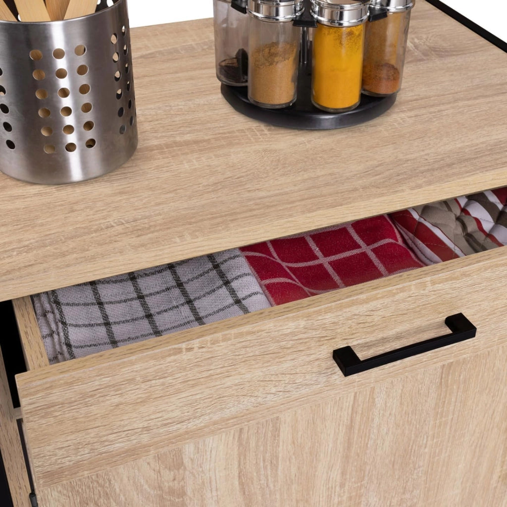 Credenza da cucina 60 CM DETROIT mobile di design industriale a 2 ante + cassetto