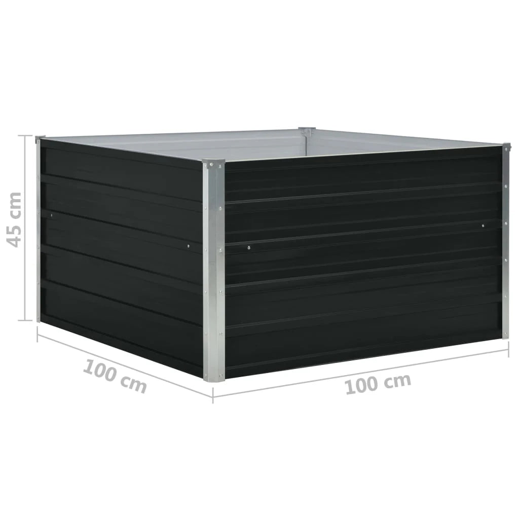 Fioriera 100 x 100 x 45 cm acciaio zincato antracite 02_0000783