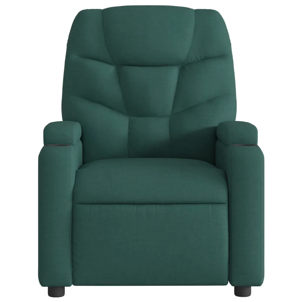 Poltrona | Sedia Relax Reclinabile in Tessuto Verde Scuro