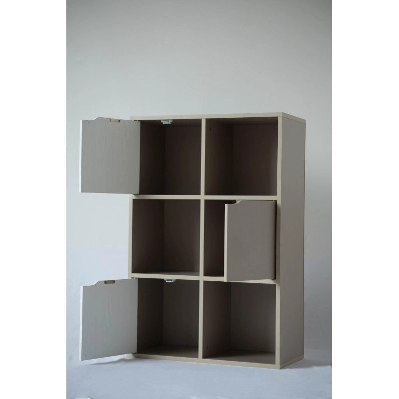 Libreria 3 Ante+3 Vani Miracle Cemento+bianco