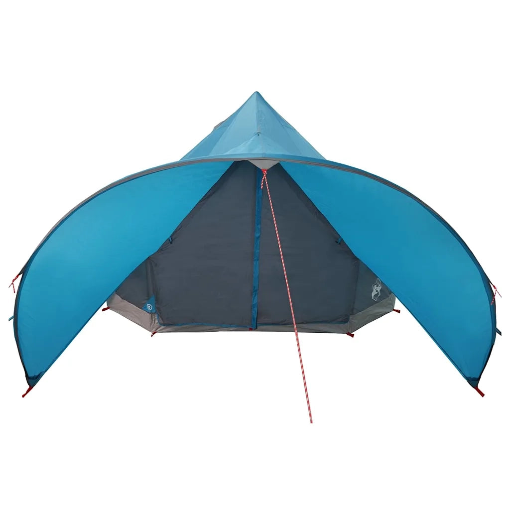 Tenda Teepee per 5 persone-Tenda da campeggio Blu e Grigio 415 x 415 x 247 cm