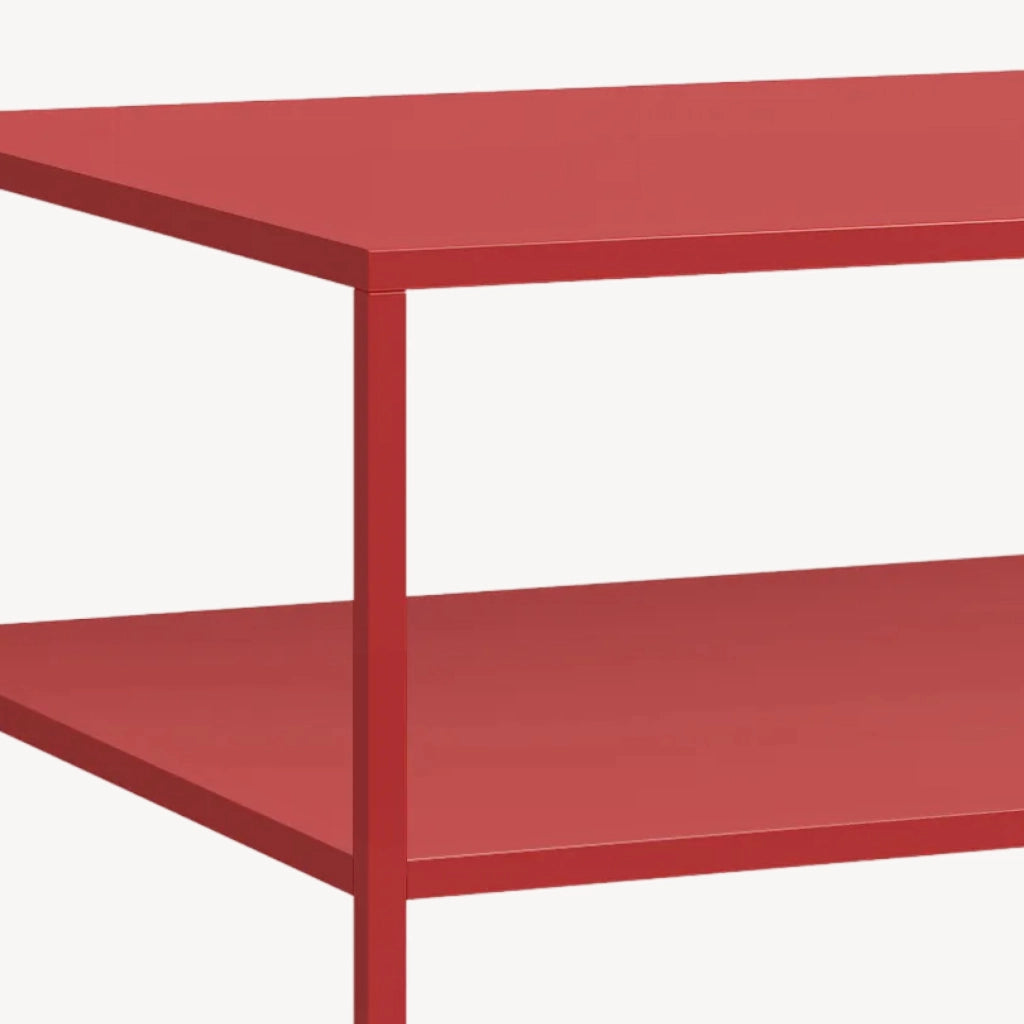 Tavolino da Salotto 'Solund' Metallo - Rosso [en.casa]