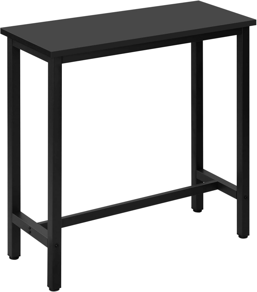 Tavolo da Bar Rettangolare Alto Tavolino per Cucina in Metallo Legno 140x40x100 cm
