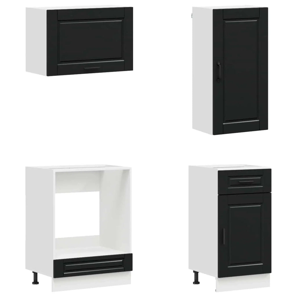 Unità Cucina PORTO 8 pcs Nero Legno ingegnerizzato 3438174