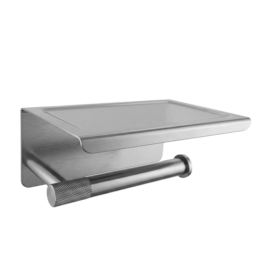 Portarotolo Con Ripiano 6613 Modern Nickel Brush