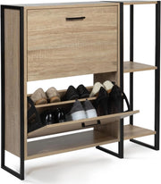 Scarpiera con 2 ante con ripiano design industriale LUIS