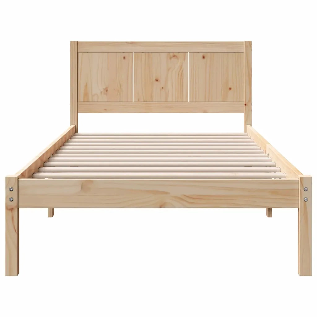 Struttura del letto Marrone 75 x 190 cm Legno massello di pino 872215