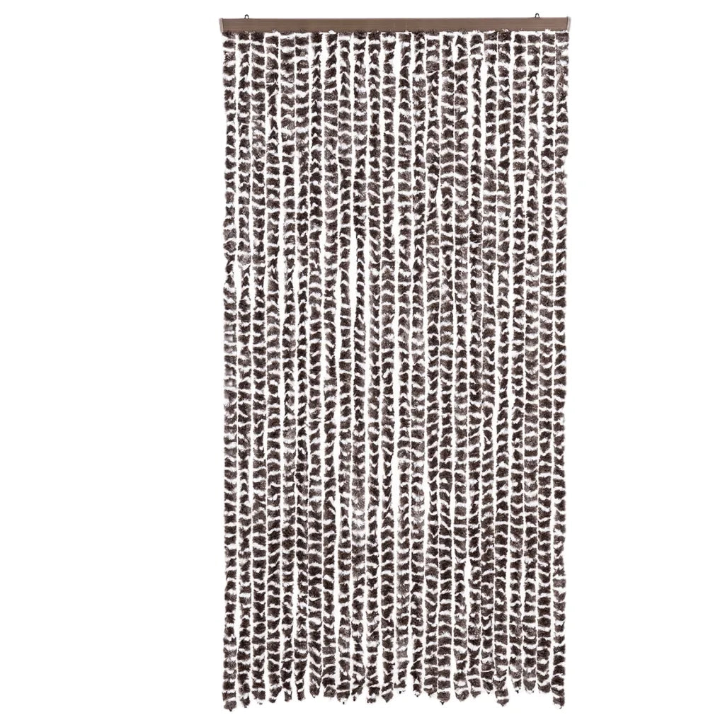 Tenda Antimosche Marrone e Bianca 100x230 cm in Ciniglia CFW9026421