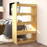 Libreria Divisorio-Scaffale per Libri-Mobile di Stoccaggio 80x35x135 cm in Legno Massello di Pino