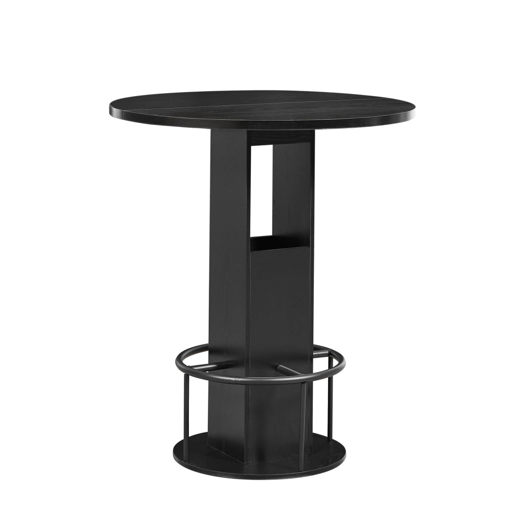 Set tavolo da bar rotondo con 2 sgabelli nero Ø 80 cm