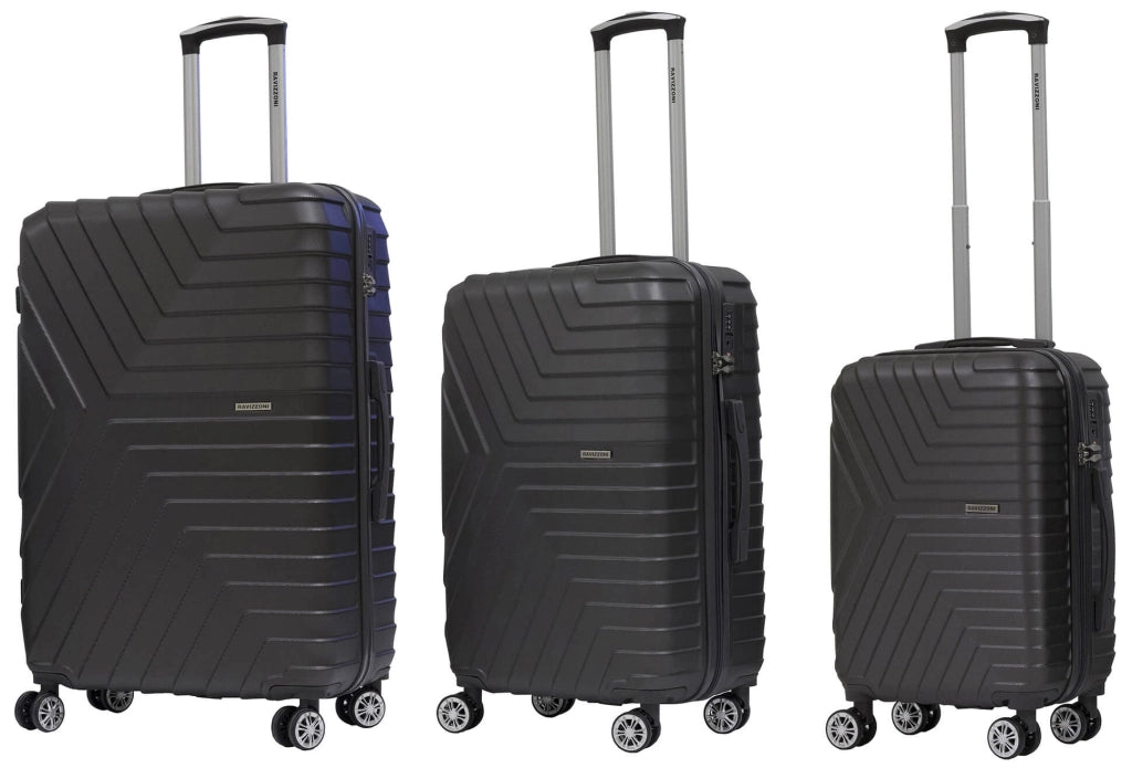 Set 3 Valigie Trolley Rigide in ABS 4 Ruote TSA Ravizzoni Calipso Grigie