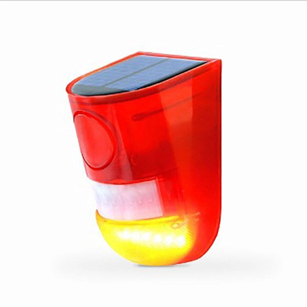 LUCE LED LAMPEGGIANTE SIRENA SENSORE ANTIFURTO ENERGIA SOLARE ALLARME AL-05536