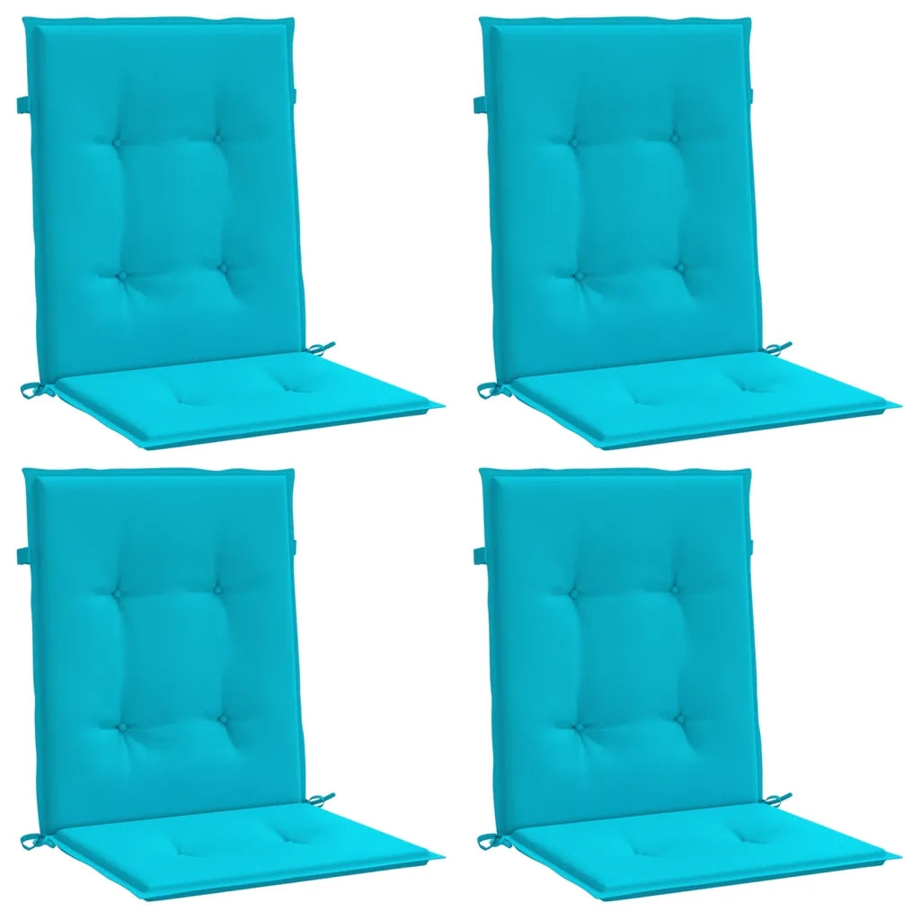 Cuscini per Sedia con Schienale Basso 4 pz Turchese in Tessutocod mxl 118356