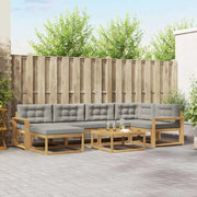 Set di divani da esterno 7 pcs Bianco e Grigio Chiaro