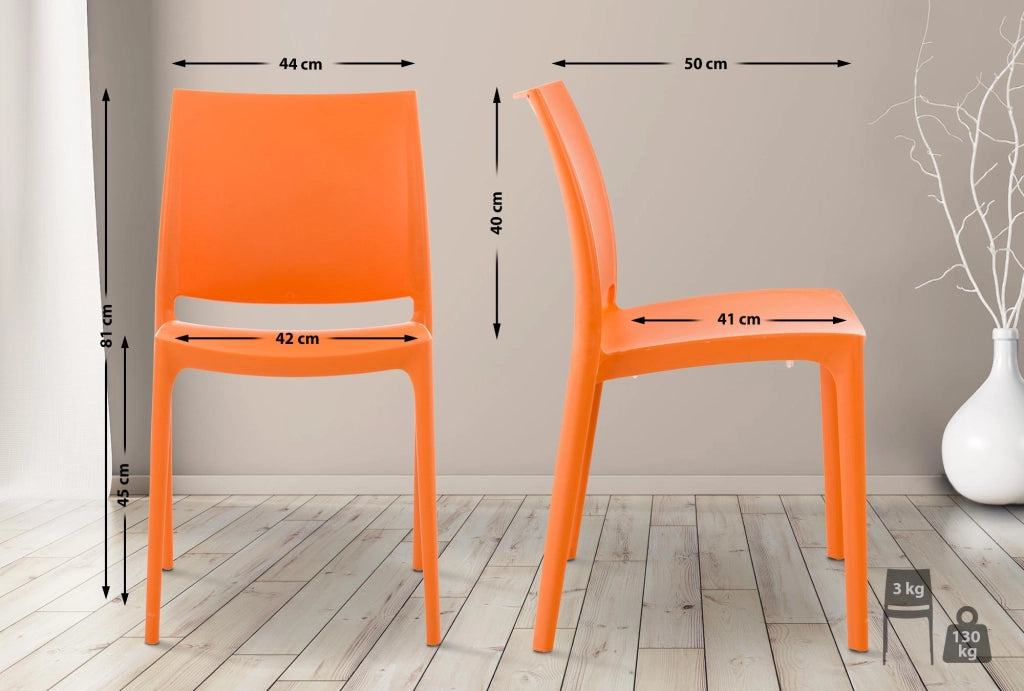 Sedia outdoor Maya impilabile arancione