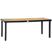 Tavolo da Giardino 190x90x74 cm in Alluminio e Plastica Nero