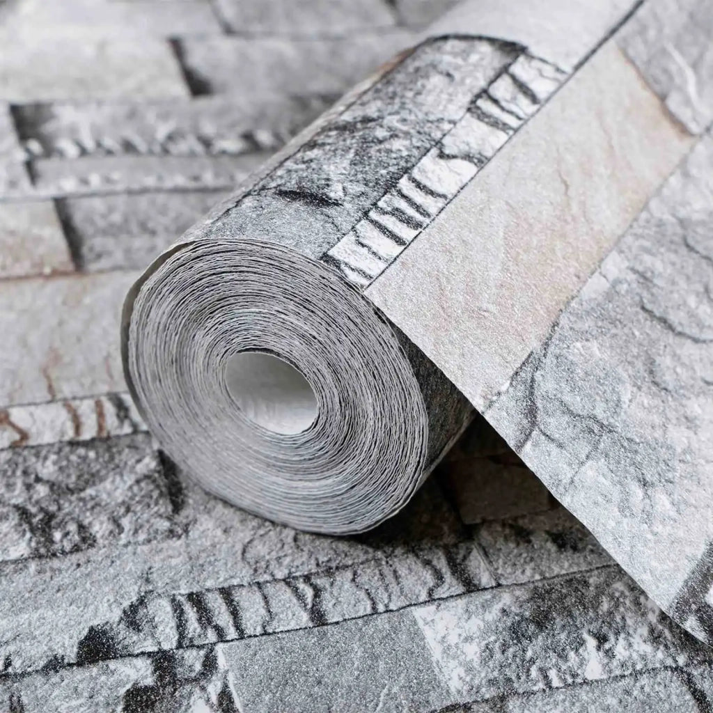 Carta da Parati 3D Pietra Grigio 10 x 0,53 m CFW2112677