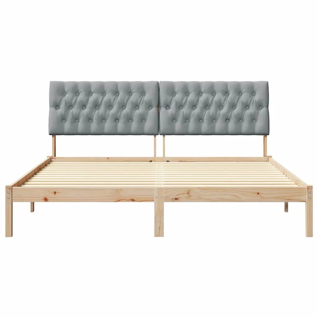 Letto con Testiera Rivestita con testiera Marrone 180 x 200 cm 3394383
