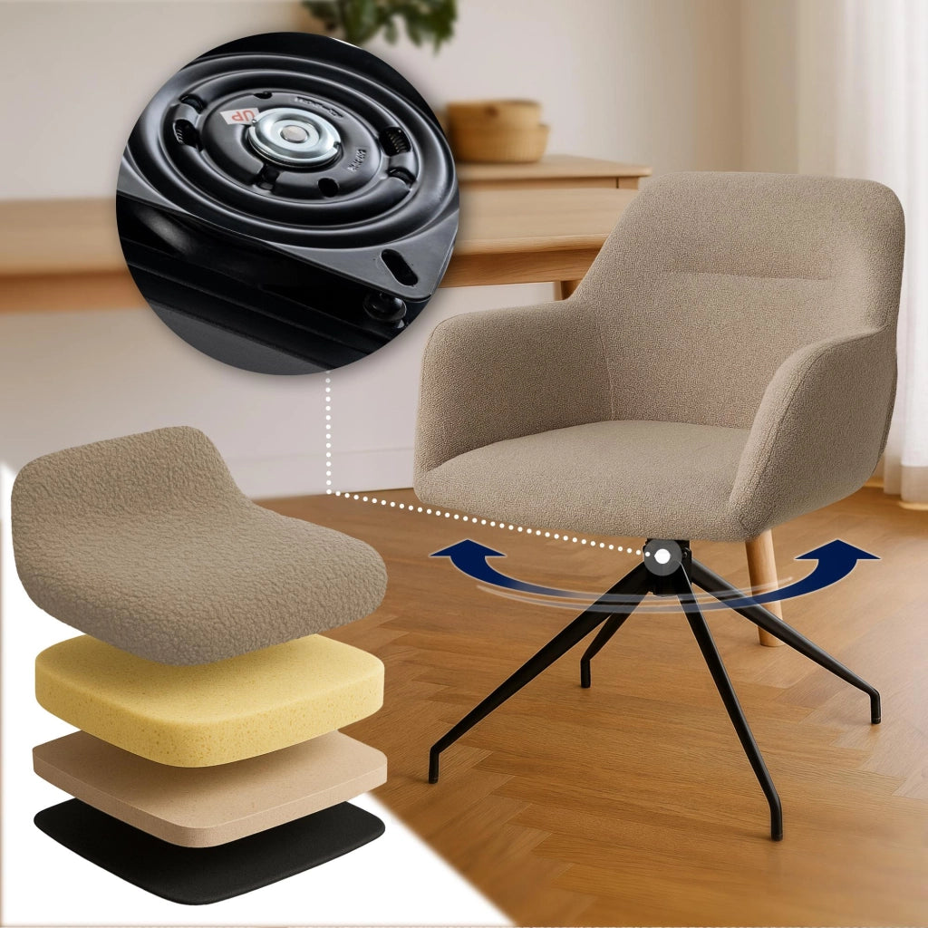 Sedia per sala da pranzo Merlinda in tessuto Teddy 1
