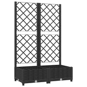 Fioriera rialzata per piante fiori patio giardino con traliccio 80 x 40 x 121,5 cm PP nero 02_0038304