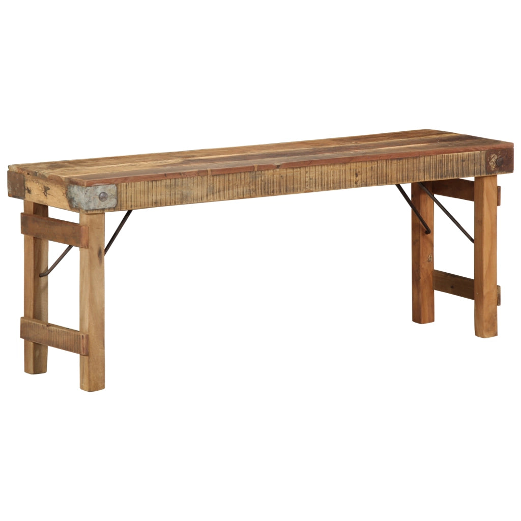Panchina 110x35x46 cm in legno massello di recupero