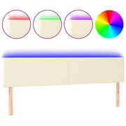 Testiera | Testata Crema a LED 180x5x78/88 cm in Similpelle