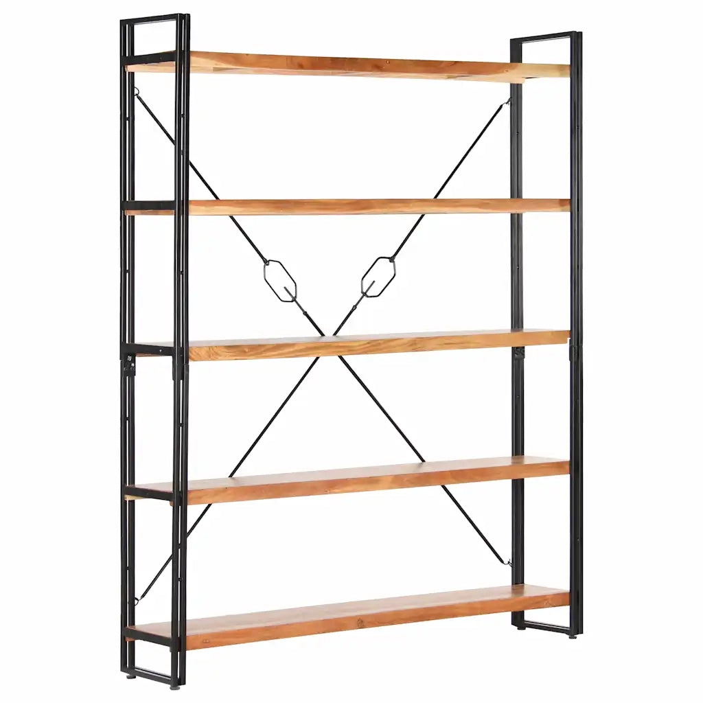 Libreria a 5 Ripiani 140x30x180 cm in Legno Massello di Acacia 286586