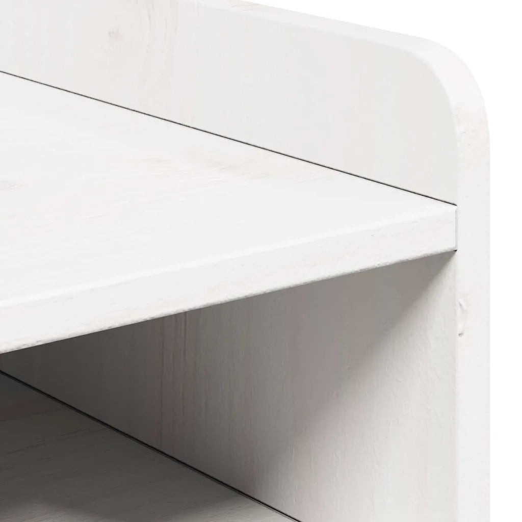 Comodino 2 pcs Bianco 38 x 36 x 29,5 cm Legno di pino massello 873514