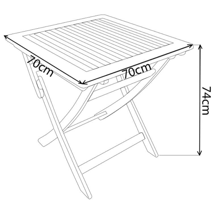 Tavolino da Giardino Pieghevole 70x70 - JASPER