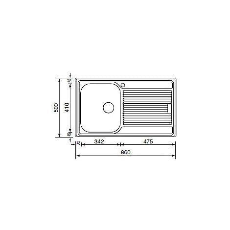 CM Zenith 86x50 1V Lavello ad incasso Rettangolare Acciaio inossidabile