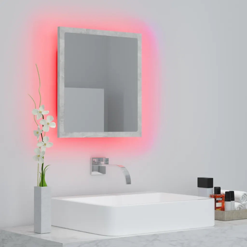 Specchio da Bagno a LED Grigio 40x8,5x37 cm in Truciolato cod mxl 78719
