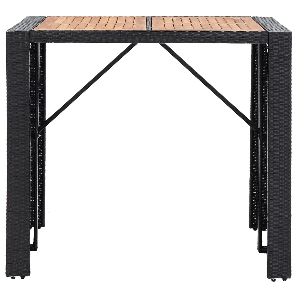Set da Bar da Giardino 5 pz Polyrattan e Legno di Acacia Nero 49564