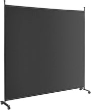 Separé Divisorio Singolo 184 x 184 CM, Paravento da Interno ed Esterno con Ruote Bloccabili, Pannello Divisorio per Ambienti Interni Portatile da Soggiorno Camera da Letto e Ufficio (Nero)