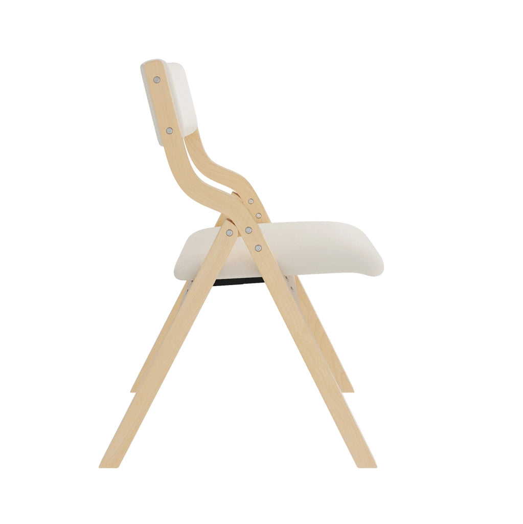 Set di 4 sedie pieghevoli 55x49x81 cm in legno e lino beige