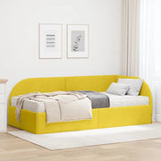 Struttura Letto Angolare con Materasso 2 pz-Giroletto con materasso Giallo Velluto 916791