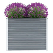 Letto Rialzato Giardino in Acciaio Zincato 100x40x77 cm Grigio 44852