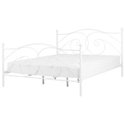 Letto 180 x 200 cm con struttura in metallo bianco Rete a doghe retrò
