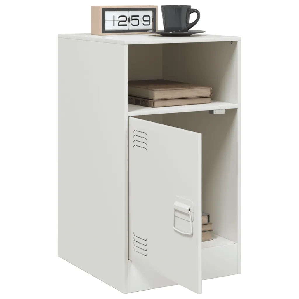 Comodino Bianco 34,5x39x62 cm in Acciaio 841773