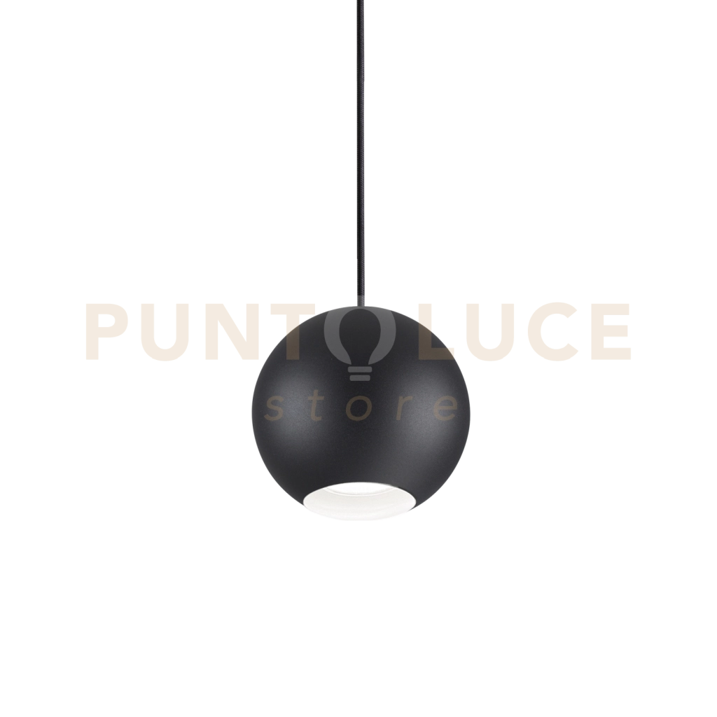 MR JACK SOSPENSIONE IN METALLO 1 LUCE ATTACCO GU10 LAMPADINA INCLUSA NERO 15CM