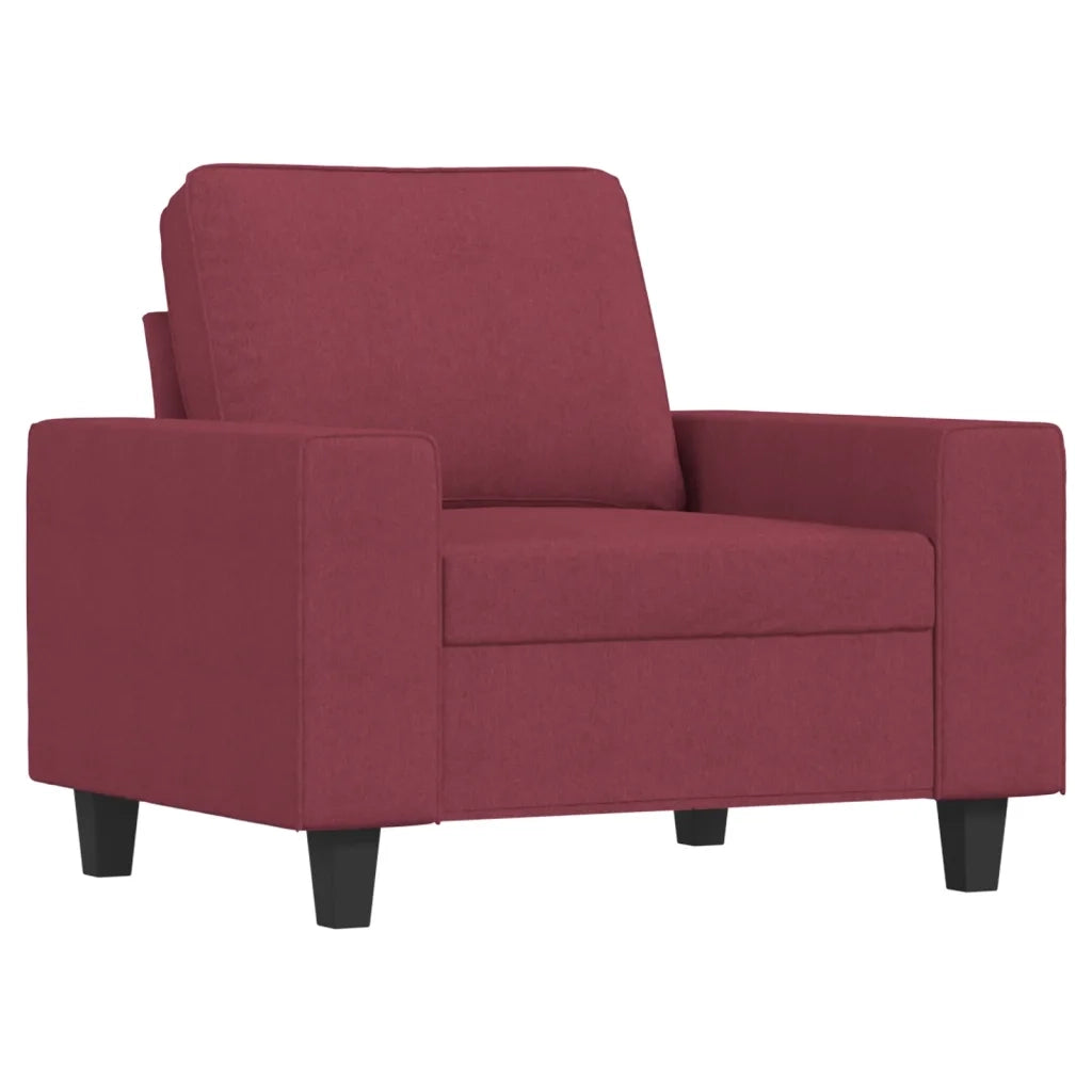 Set di Divani 4 pz Rosso Vino in Tessuto
