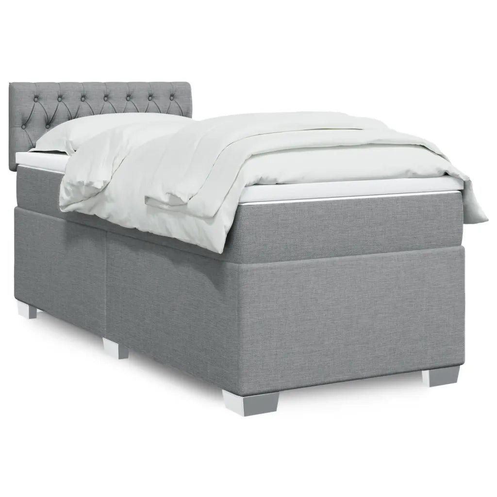 Giroletto a Molle con Materasso Grigio Chiaro 90x190 cm Tessuto 3285750