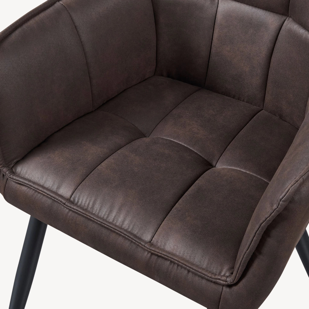 Set di 2 Sedie per Sala Pranzo Birmingham Effetto Velluto Marrone Scuro [en.casa]