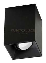 GFA1231- FARETTO ORIENTABILE NERO 1 LUCE ATTACCO GU10 QUADRATA L.8,5CM H.11,5CM