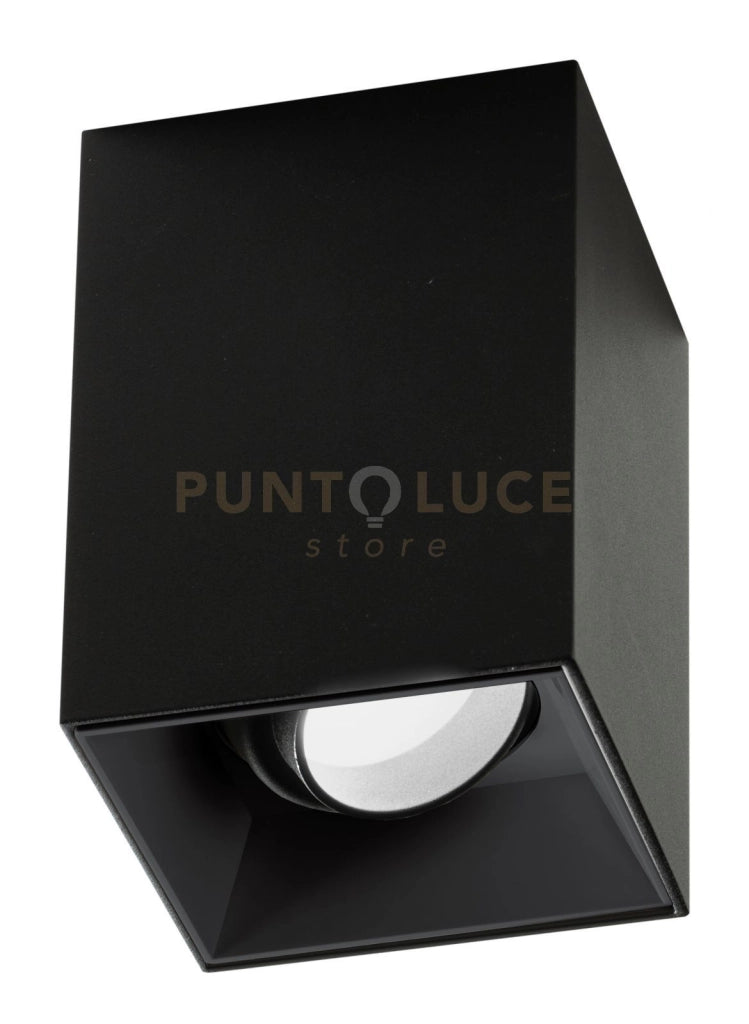 GFA1231- FARETTO ORIENTABILE NERO 1 LUCE ATTACCO GU10 QUADRATA L.8,5CM H.11,5CM
