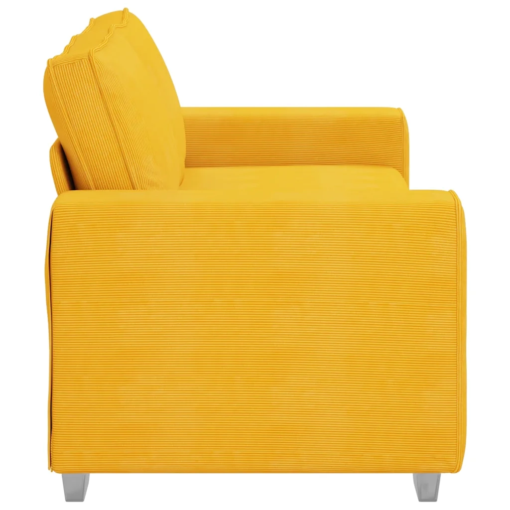 Divano Divanetto Giallo Chiaro 140cm Tessuto di Velluto a Coste