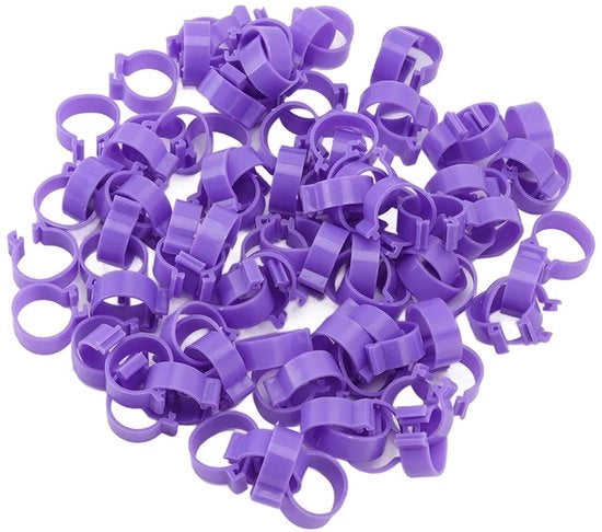 Anelli di identificazione 100 pezzi - Anelli per il piede - Anelli clip - Prodotti per la salute - Anelli in plastica - Anelli di identificazione